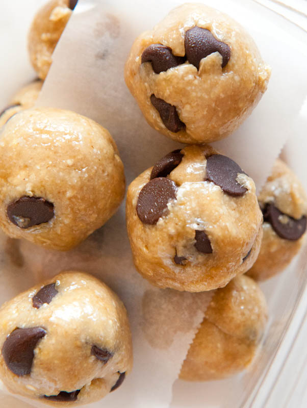 raw cookie dough balls